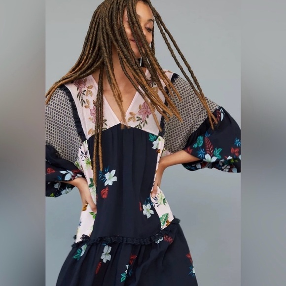 Anthropologie Let Me Be Debra Embroidered Midi Dress - Picture 3 of 11